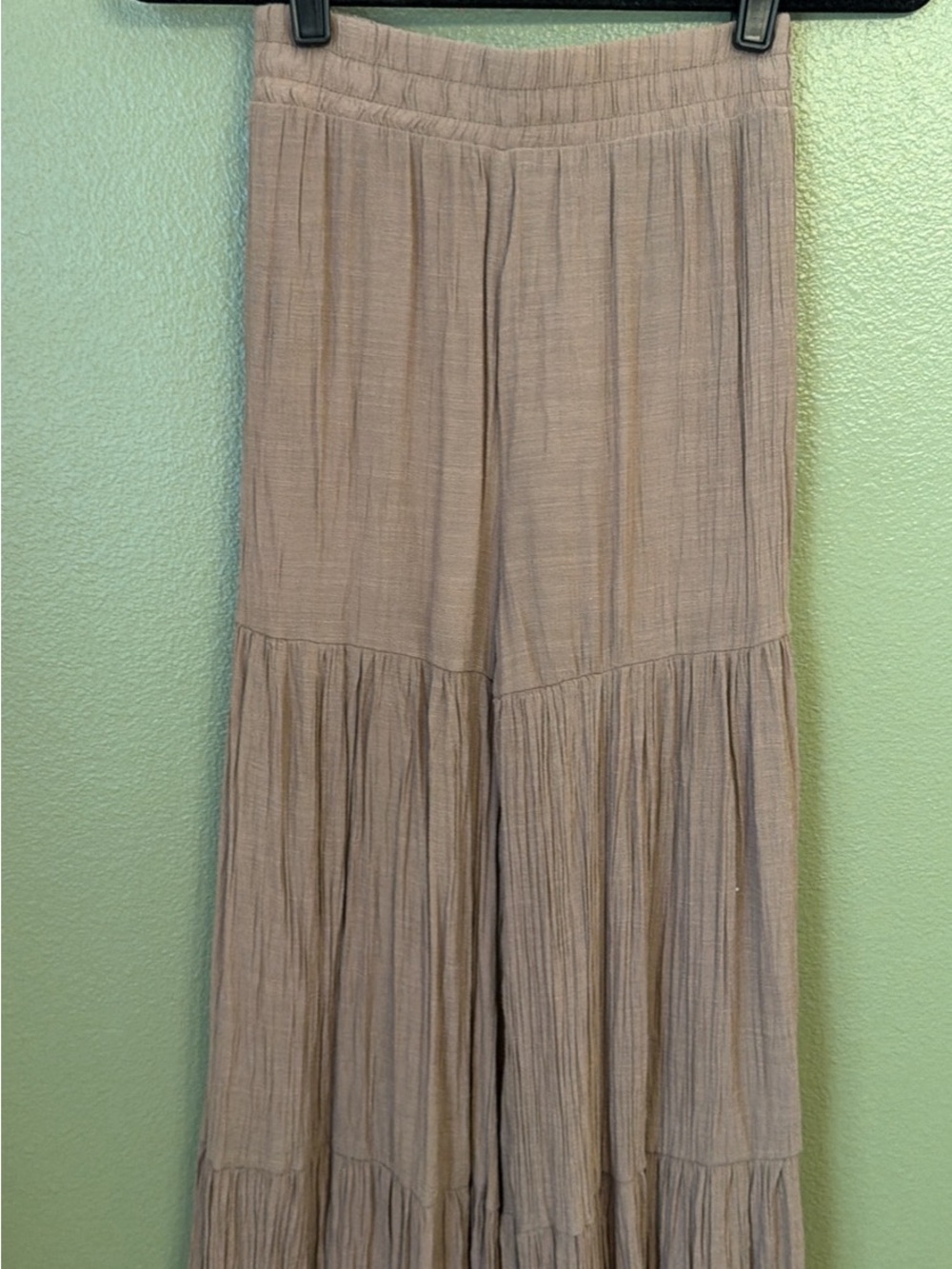 Tiered Gauze Palazzo Pants in Taupe